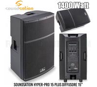 SOUNDSATION HYPER PRO PLUS DIFFUSORE ATTIVO AMPLIFICATO 15" 1400W CASSA AUDIO DJ