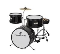 Soundsation JDK313-BK Batteria Acustica per Bambini 3 Fusti Completa Nera