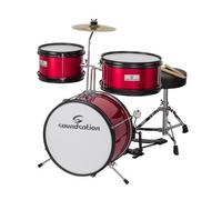 SOUNDSATION JDK313-MR BATTERIA ACUSTICA PER BAMBINI DA 3 FUSTI COMPLETA ROSSO