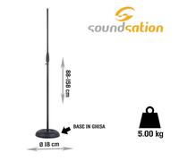 SOUNDSATION SMICS-500-BK asta dritta per microfono (88/158 cm) con base pesante