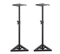 Soundsation - Supporti per diffusori, casse monitor da studio, regolabili in altezza (Nero, Metallo)