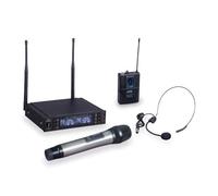 SOUNDSATION WF-U2302HP Sistema Radiomicrofono Wireless UHF Digitale Doppio True Diversity, con Microfono Palmare e Archetto, 630-660 MHz, 300 Canali