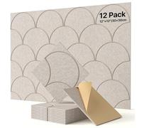Soundsbay 12 Pannelli Acustici Autoadesivi, Pannelli per Protezione Acustica e Assorbimento del Suono, Pannelli Acustici in Poliestere per Isolamento Acustico, Pannelli per Trattamento Acustico e