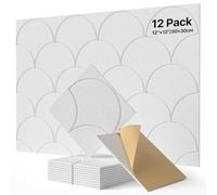Soundsbay 12 Pannelli Acustici Autoadesivi, Pannelli per Protezione Acustica e Assorbimento del Suono, Pannelli Acustici in Poliestere per Isolamento Acustico, Pannelli per Trattamento Acustico e