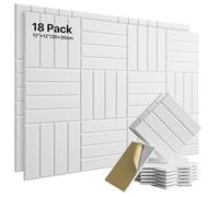 Soundsbay 18 pannelli acustici autoadesivi, pannelli acustici in poliestere per isolamento acustico, 30 x 30 x 0,9 cm, fonoassorbenti per un efficace trattamento acustico e un design elegante delle