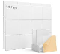 Soundsbay Pannelli Fonoassorbenti Autoadesivi 18 Pezzi Bianco | Alta densità per Trattamento acustico Podcasting, Studi di Registrazione, Pannello fonoassorbente 30x30x0.9cm