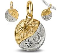 SoundZero Collana con Ciondolo sole e luna, Ornamento per braccialetto Pandora, Ciondolo pandora, Personalità Della Moda Charm Ciondolo, Sole e luna ciondolo, Adatto per bracciali e collane