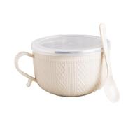 Soup Mug With Handle & Lid 25 Oz Meals Mug With Spoon Large Dinnerware | Travel Soup Mug, Food Containers