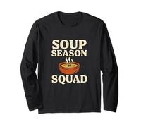 Soup Season Squad Retro Funny Cozy Design Maglia a Manica