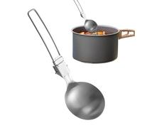 Soup Spoon - 19.5x6cm Metal Spoon Foldable Soup Ladle | Non-Slip Meal Prep Tool | Outdoor Utensil Cookware For Travel RV Kitchen Hiking Picnic Homeowner Elderly, And Backpacking