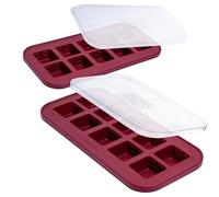 Souper Cubes 2 cucchiai di vassoio in silicone per congelatore con coperchio, contenitore per la preparazione dei pasti facile e soluzione di conservazione della cucina, stampo in silicone per zuppe e