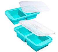 Souper Cubes Grande vassoio in silicone per congelatore da 2 tazze (500 ml) con coperchi, perfetto per zuppe, stufati, salse, cottura in lotti e molto altro ancora, stampi in silicone per congelatore