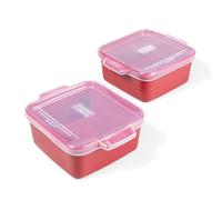 Souper Cubes Gres porcellanato, 12,7 x 12,7 cm, pirofile da forno per forno con coperchio in silicone, mini pirofile in ceramica di alta qualità, perfette per riscaldare porzioni individuali in forno