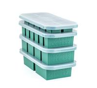 Souper Cubes Set regalo di stampi in silicone per congelatore, con 2 cucchiai, 1/2, 1 e 2 tazze, vassoi per congelatore in silicone con coperchio, set di accessori per la preparazione dei pasti e