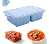 Souper Cubes - Stampo per congelatore in silicone con coperchio, grandi zuppe, in silicone, per congelare, per brodi, salsa, cubetti di ghiaccio