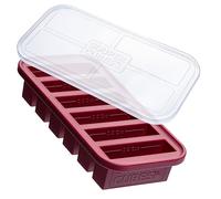 Souper Cubes Vassoio in silicone per congelatore da 1/2 tazza con coperchio, facile da preparare e da cucina, stampo in silicone per zuppe e alimenti, mirtillo rosso, confezione da 1
