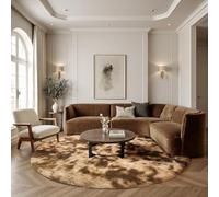 Sour Lemon Tappeto per soggiorno, 120 x 120 cm, rotondo, per camera da letto, lavabile, antiscivolo, soffice, per bambini, per corridoio e soggiorno