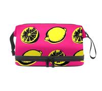 Sour Lemon - Trousse per cosmetici a doppio strato, per donne e ragazze, trousse da viaggio per trucchi, pratica borsa organizer con scomparto per pennelli, Multi, 27x15x14 cm/10.6x5.9x5.5 in, Beauty