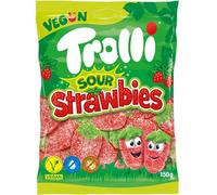 Sour Strawbies - Sour Glitter, caramelle fruttate e piccanti che offrono un'esperienza dolce irresistibile, perfette per gli amanti delle sensazioni fresche - Compatibile con Trolli -150g