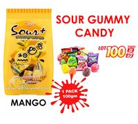 Sour Sweet Gummy Candy Lotto 100 Mango Zucchero Acido Rinfrescante 1 Confezio...