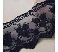 Sourcemall Nastro in pizzo, delicato nastro a corona per artigianato, cucito e decorazioni per abiti da sposa, 8,4 cm di larghezza, 4,6 m (nero)