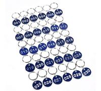 Sourcemall - Portachiavi con targhette numerate in alluminio e plastica, 30 mm 1-100 Blu