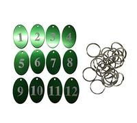 Sourcemall, Targhette numerate in lega di alluminio con portachiavi 1-50 Green