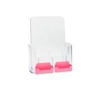 SOURCEONE.ORG Deluxe Full Size 8.5 x 11 Inches Wall Mount or Counter Top Brochure Holder with 2 Gift/Business Card Holders