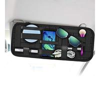 SourceTon - Organizer per aletta parasole auto, in tessuto elastico, antiscivolo, per occhiali da sole, parcheggio, carta carburante, accessori digitali, 2 pezzi
