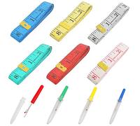SourceTon - Set di 10 misurini a nastro morbido e pratico strumento per cucitura, 6 colori, flessibile, 60 "150 cm e 4 pezzi