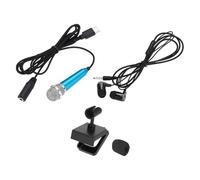 sourcing map 1 mini microfono, mini microfono piccolo microfono tipo C microfono piccolo con staffa, copertura in spugna, auricolari per registrare la voce del telefono, blu