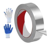 sourcing map 1 nastro adesivo in alluminio resistente al calore, con guanti, per condotti d'aria, ventilatori per asciugatrice, sigillatura HVAC