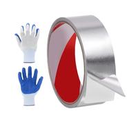 sourcing map 1 nastro isolante in PET da 0,08 mm, 4,9 m x 3,1 cm, resistente, per HVAC, in metallo, resistente al calore, con guanti, per condotti d'aria, sfiato dell'asciugatrice
