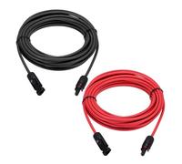 sourcing map 1 paio di cavi di prolunga per pannello solare, 12 AWG, 1000 V, da maschio a femmina, impermeabile, cavo per pannello solare per camper, pannelli solari, sistemi fotovoltaici, nero e