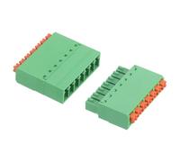 sourcing map 1 Set 7-Pin 3.81mm/0.15" Passo PCB Montaggio a vite Morsettiera Connettori diritti Nessuna saldatura 15EDGKN Maschio e Femmina Connettori Spina per 22-16AWG