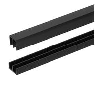 sourcing map 1 set di binari per porte scorrevoli, adatti per pannelli spessi 3,8 mm, in plastica, per finestre superiori e inferiori, per vetrine, armadi, porte e finestre (40 x 10 mm, nero)