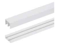 sourcing map 1 set di binari per porte scorrevoli, adatti per pannelli spessi 3 mm, in plastica, per finestre superiori e inferiori, per vetrine, armadi, porte e finestre (40 x 10 mm, bianco)