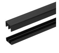 sourcing map 1 set di binari per porte scorrevoli, adatti per pannelli spessi 6 mm, in plastica, per finestre superiori e inferiori, per vetrine, armadi, porte e finestre (40 x 15 mm, nero)