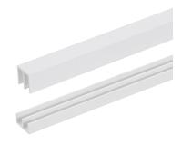 sourcing map 1 set di binari per porte scorrevoli, per pannelli spessi 3,8 mm, in plastica, per finestre superiori e inferiori, per vetrine, armadi, porte e finestre (40 x 10 mm, bianco)