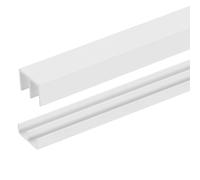 sourcing map 1 set di binari per porte scorrevoli, per pannelli spessi 6 mm, in plastica, per finestre superiori e inferiori, per vetrine, armadi, porte e finestre (40 x 15 mm, bianco)