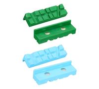 sourcing map 1 set di cuscinetti per morsa da 10,2 cm e 10,2 cm, in gomma, ganasce morbide, standard, antigraffio, per fai da te, lavorazione del legno, bloccaggio idraulico, blu/verde