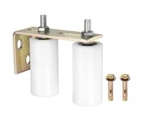 sourcing map 1 set di rulli guida per cancello scorrevole, staffa a L posteriore da 100 mm, in nylon, kit di rulli scorrevoli regolabili per griglie scorrevoli, porta scorrevole da 50 mm di diametro