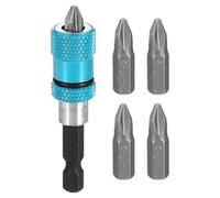 sourcing map 1 set di supporti magnetici per punte per cacciavite da 7,6 cm in acciaio CR-V a torsione a percussione Set di adattatori di estensione a sgancio rapido con gambo esagonale da 1/4 di