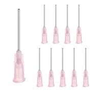 sourcing map 10 aghi erogatori a punta smussata, 18 gauge in acciaio inox con Luer Lock 4,2 cm, erogatore smussato per misurare e ricaricare inchiostri, rosa