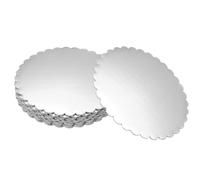 sourcing map 10 basi rotonde smerlate per torte, 15,9 cm, in cartone oleato, rotonde, ondulate, per matrimoni, feste, compleanni, dessert, cupcake (argento)