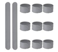 sourcing map 10 braccialetti a schiaffo in silicone, braccialetti a scatto, multicolori, fasce per bomboniere, ricompense in classe, artigianato fai da te, grigio