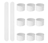 sourcing map 10 braccialetti a schiaffo in silicone, braccialetti a scatto, multicolori, fasce per bomboniere, ricompense in classe, artigianato fai da te, bianco