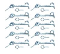 sourcing map 10 chiusure a occhiello per cabina, 5,1 cm, in ferro zincato, gancio a molla e occhiello di sicurezza con vite di montaggio, per porte e armadi in legno