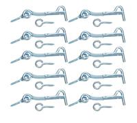 sourcing map 10 chiusure a occhiello per cabina, 6,3 cm, in ferro zincato, gancio a molla e occhiello di sicurezza con vite di montaggio, per porte e armadi in legno