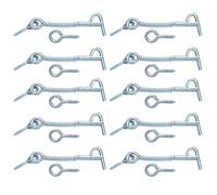 sourcing map 10 chiusure a occhiello per cabina, 7,6 cm, in ferro zincato, gancio a molla e occhiello di sicurezza con vite di montaggio, per porte e armadi in legno